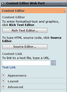 Content Editor Web Part