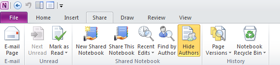 OneNoteHideAuthors