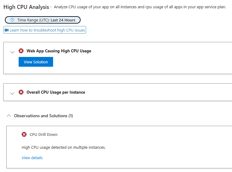 App Service High CPU
